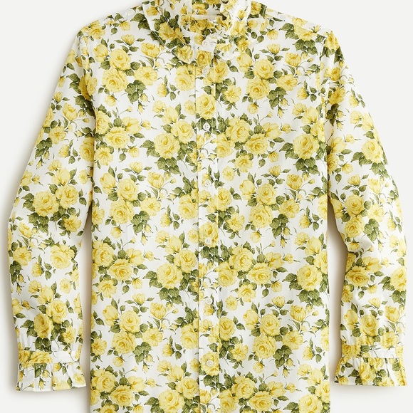 J. Crew Yellow Floral Button Down Shirt - Picture 2 of 11